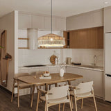 Fitting LED | Boho Rattan Pendant Light with Fringe for Warm Natural Lighting