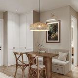 Fitting LED | Boho Rattan Pendant Light with Fringe for Warm Natural Lighting
