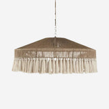Fitting LED | Boho Rattan Pendant Light with Fringe for Warm Natural Lighting