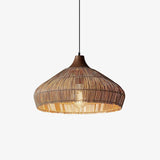 Fitting LED | Boho Woven Rattan Pendant Light for Warm Natural Ambient Lighting