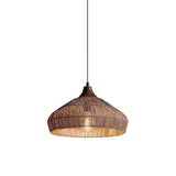 Fitting LED | Boho Woven Rattan Pendant Light for Warm Natural Ambient Lighting
