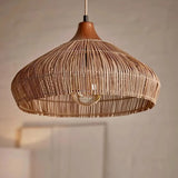 Fitting LED | Boho Woven Rattan Pendant Light for Warm Natural Ambient Lighting