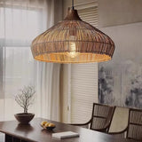 Fitting LED | Boho Woven Rattan Pendant Light for Warm Natural Ambient Lighting