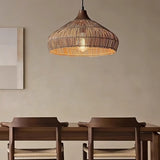 Fitting LED | Boho Woven Rattan Pendant Light for Warm Natural Ambient Lighting