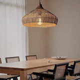 Fitting LED | Boho Woven Rattan Pendant Light for Warm Natural Ambient Lighting