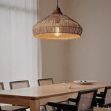 Fitting LED | Boho Woven Rattan Pendant Light for Warm Natural Ambient Lighting