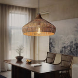 Fitting LED | Boho Woven Rattan Pendant Light for Warm Natural Ambient Lighting