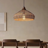 Fitting LED | Boho Woven Rattan Pendant Light for Warm Natural Ambient Lighting