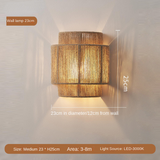 Fitting LED | Boho Woven Rope Wall Sconce for Warm Natural Lighting