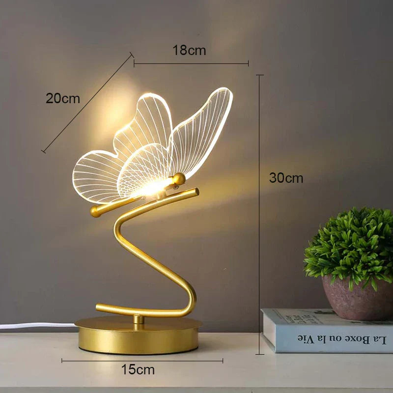Fitting LED | Butterfly LED Table Lamp Modern Decorative Bedside Light