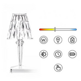 Fitting LED | Crystal LED Table Lamp Rechargeable Touch Dimmable