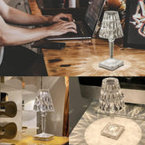 Fitting LED | Crystal LED Table Lamp Rechargeable Touch Dimmable