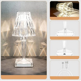 Fitting LED | Crystal LED Table Lamp Rechargeable Touch Dimmable