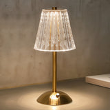 Fitting LED | Crystal Pleated LED Table Lamp Modern Gold Bedside Light