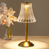 Fitting LED | Crystal Pleated LED Table Lamp Modern Gold Bedside Light