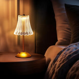Fitting LED | Crystal Pleated LED Table Lamp Modern Gold Bedside Light