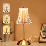 Fitting LED | Crystal Pleated LED Table Lamp Modern Gold Bedside Light