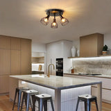 Fitting LED | Industrial Cage LED Ceiling Light Vintage Flush Mount Lamp