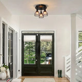 Fitting LED | Industrial Cage LED Ceiling Light Vintage Flush Mount Lamp