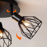 Fitting LED | Industrial Cage LED Ceiling Light Vintage Flush Mount Lamp