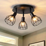 Fitting LED | Industrial Cage LED Ceiling Light Vintage Flush Mount Lamp