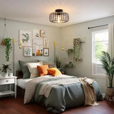 Fitting LED | Industrial Cage LED Ceiling Light Vintage Flush Mount Lamp