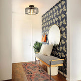 Fitting LED | Industrial Cage LED Ceiling Light Vintage Flush Mount Lamp