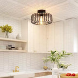 Fitting LED | Industrial Cage LED Ceiling Light Vintage Flush Mount Lamp