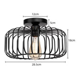 Fitting LED | Industrial Cage LED Ceiling Light Vintage Flush Mount Lamp