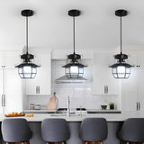 Fitting LED | Industrial Cage LED Pendant Light Vintage Hanging Ceiling Lamp