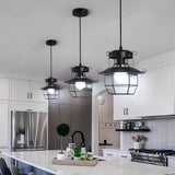 Fitting LED | Industrial Cage LED Pendant Light Vintage Hanging Ceiling Lamp