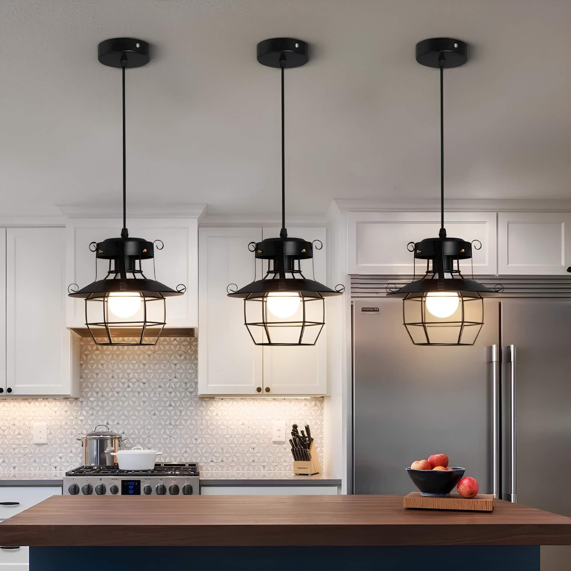 Fitting LED | Industrial Cage LED Pendant Light Vintage Hanging Ceiling Lamp