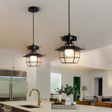 Fitting LED | Industrial Cage LED Pendant Light Vintage Hanging Ceiling Lamp
