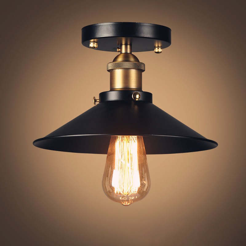 Fitting LED | Industrial Vintage LED Ceiling Light Metal Flush Mount Lamp