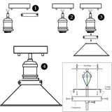 Fitting LED | Industrial Vintage LED Ceiling Light Metal Flush Mount Lamp