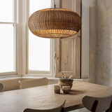 Fitting LED | Large Woven Rattan LED Pendant Light Boho Hanging Ceiling Lamp