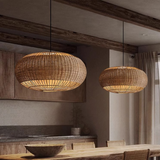 Fitting LED | Large Woven Rattan LED Pendant Light Boho Hanging Ceiling Lamp