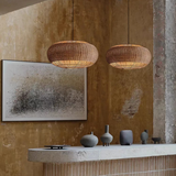 Fitting LED | Large Woven Rattan LED Pendant Light Boho Hanging Ceiling Lamp