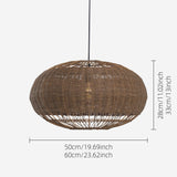 Fitting LED | Large Woven Rattan LED Pendant Light Boho Hanging Ceiling Lamp