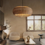 Fitting LED | Large Woven Rattan LED Pendant Light Boho Hanging Ceiling Lamp