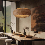 Fitting LED | Large Woven Rattan LED Pendant Light Boho Hanging Ceiling Lamp