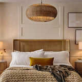 Fitting LED | Large Woven Rattan LED Pendant Light Boho Hanging Ceiling Lamp