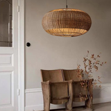 Fitting LED | Large Woven Rattan LED Pendant Light Boho Hanging Ceiling Lamp