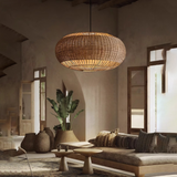 Fitting LED | Large Woven Rattan LED Pendant Light Boho Hanging Ceiling Lamp