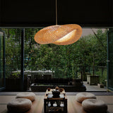 Fitting LED | Large Woven Rattan LED Pendant Light Natural Hanging Ceiling Lamp