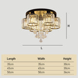 Fitting LED | Luxury Crystal LED Ceiling Chandelier Modern Flush Mount Light