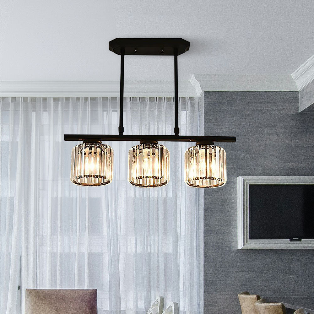 Fitting LED | Modern Crystal LED Linear Pendant Light Dining Table Ceiling Lamp