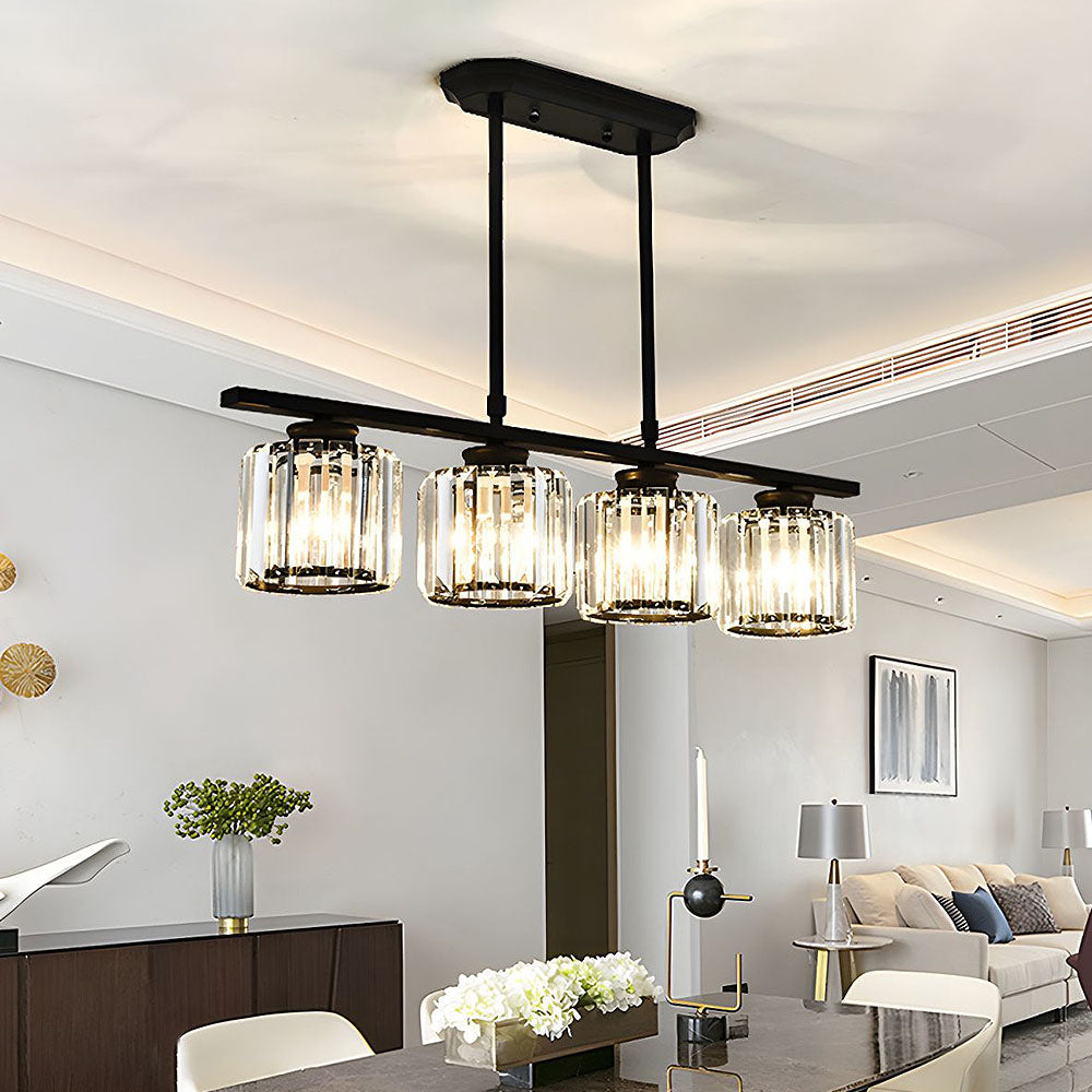 Fitting LED | Modern Crystal LED Linear Pendant Light Dining Table Ceiling Lamp