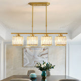 Fitting LED | Modern Crystal LED Linear Pendant Light Dining Table Ceiling Lamp
