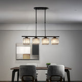 Fitting LED | Modern Crystal LED Linear Pendant Light Dining Table Ceiling Lamp